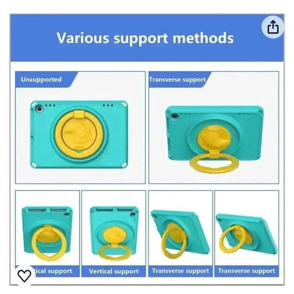 NEW CASE Amazon Fire HD 8 2020/HD 8 Plus 2022 Blue&Yellow Eagle Shockproof Kids! - Picture 2 of 15